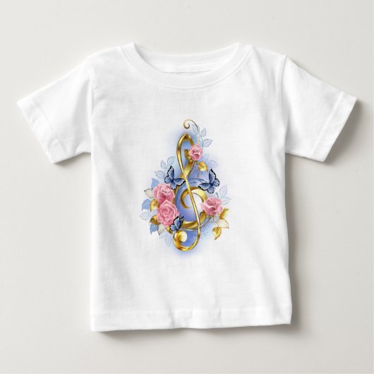 Treble cleart met roze rozen (Voorkant)