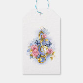 Treble cleart met roze rozen cadeaulabel (Achterkant)