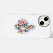 Treble cleart met roze rozen Case-Mate iPhone case (Achterkant (horizontaal))