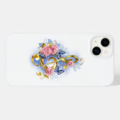 Treble cleart met roze rozen Case-Mate iPhone case (Achterkant (horizontaal))