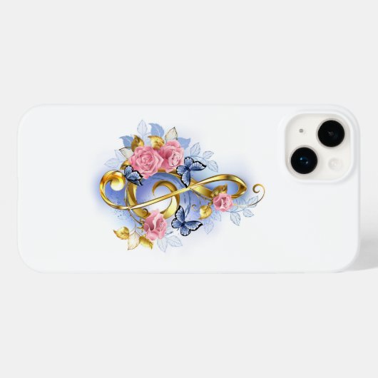 Treble cleart met roze rozen Case-Mate iPhone case (Achterkant (horizontaal))