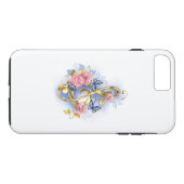 Treble cleart met roze rozen Case-Mate iPhone case (Achterkant (Horizontaal))