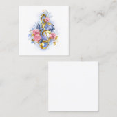 Treble cleart met roze rozen contactkaartje (Voorkant / Achterkant)