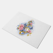 Treble cleart met roze rozen deurmat (Schuin)