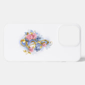 Treble cleart met roze rozen iPhone hoesje (Achterkant horizontaal)