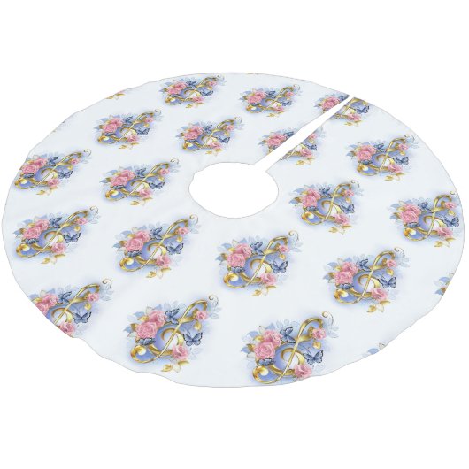 Treble cleart met roze rozen kerstboom rok (Gekanteld)