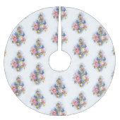 Treble cleart met roze rozen kerstboom rok (Voorkant)