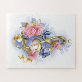 Treble cleart met roze rozen legpuzzel (Horizontaal)