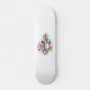 Treble cleart met roze rozen persoonlijk skateboard