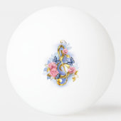 Treble cleart met roze rozen pingpongbal (Voorkant)