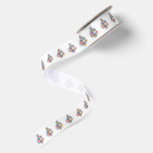 Treble cleart met roze rozen satijnen lint (Achterkant)