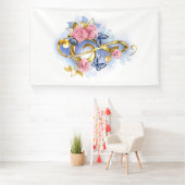 Treble cleart met roze rozen spandoek (Insitu)