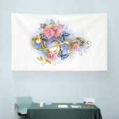 Treble cleart met roze rozen spandoek (Beurs)