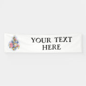 Treble cleart met roze rozen spandoek (Horizontaal)