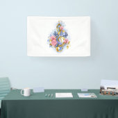 Treble cleart met roze rozen spandoek (Beurs)