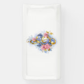 Treble cleart met roze rozen spandoek (Verticaal)