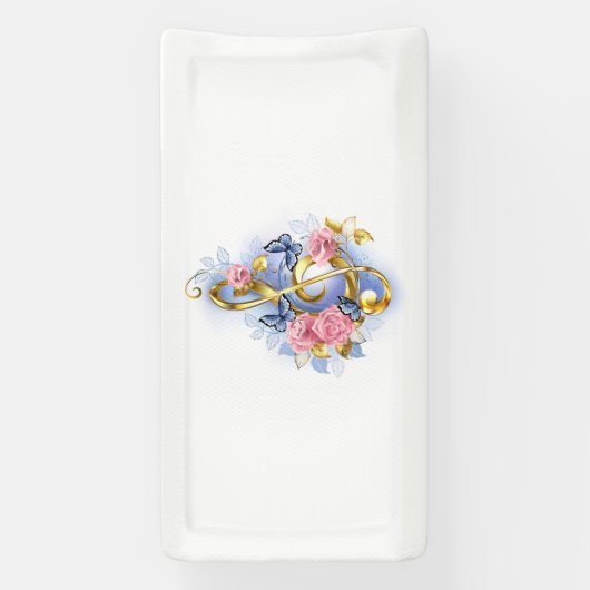 Treble cleart met roze rozen spandoek (Verticaal)