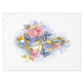 Treble cleart met roze rozen tafelkleed (Voorkant (Horizontaal))