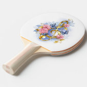Treble cleart met roze rozen tafeltennisbatje (Voorkant Gekanteld)