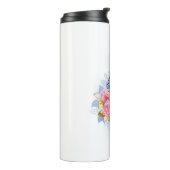 Treble cleart met roze rozen thermosbeker (Gedraaid links)