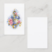 Treble cleart met roze rozen visitekaartje (Voorkant / Achterkant)