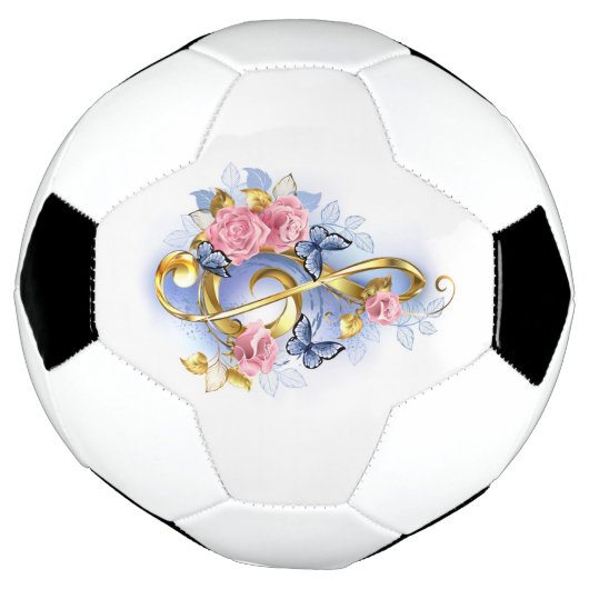 Treble cleart met roze rozen voetbal (Gedraaid)