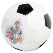 Treble cleart met roze rozen voetbal (Drie kwart)