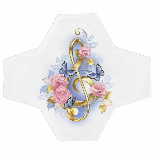 Treble cleart met roze rozen voetbal (Enkel)