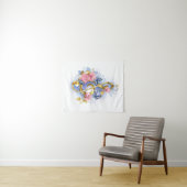 Treble cleart met roze rozen wandkleed (In Situ (horizontaal))