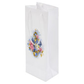 Treble cleart met roze rozen wijn cadeautas (Achterkant Gekanteld)