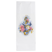 Treble cleart met roze rozen wijn cadeautas (Achterkant)