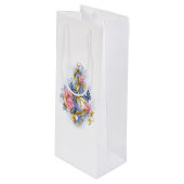 Treble cleart met roze rozen wijn cadeautas (Voorkant Gekanteld)