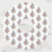 Treble cleart met roze rozen wijnglaslabel (Voorkant)