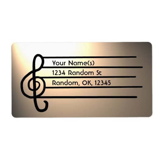 Treble Clef aanpasbare adresetiketten Etiket (Voorkant)