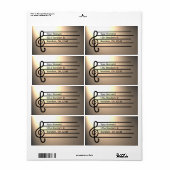 Treble Clef aanpasbare adresetiketten Etiket (Full Sheet)