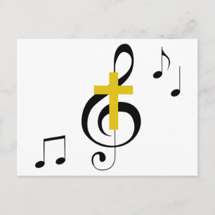 Treble Clef and Cross Briefkaart