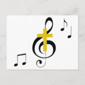 Treble Clef and Cross Briefkaart (Voorkant)