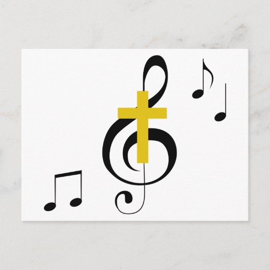Treble Clef and Cross Briefkaart (Voorkant)