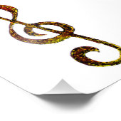 Treble Clef Art - Hand Carved and Digitized Foto Afdruk (Hoek)