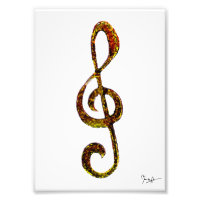 Treble Clef Art - Hand Carved and Digitized