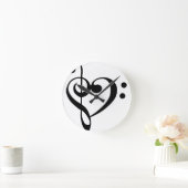 Treble Clef Base Clef Heart Ronde Klok (Huis)