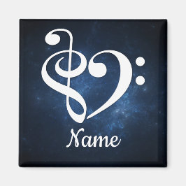 Treble Clef Bass Clef Heart Blue Nebula Gepersonal Magneet