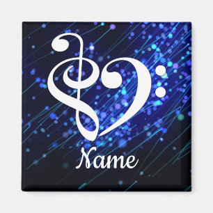 Treble Clef Bass Clef Heart Blue Nebula Gepersonal Magneet