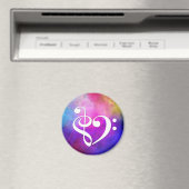 Treble Clef Bass Clef Heart But Paarse Nebula Magneet (Insitu (Vaatwasser))