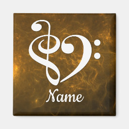 Treble Clef Bass Clef Heart Gold Nebula Gepersonal Magneet