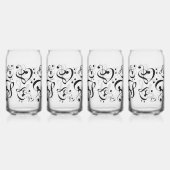 Treble Clef Bass Clef Heart Muzieknoten Blikvorm Glas (Achterkant)