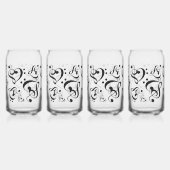 Treble Clef Bass Clef Heart Muzieknoten Blikvorm Glas (Links)