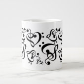 Treble Clef Bass Clef Heart Muzieknoten Mok (Voorkant)