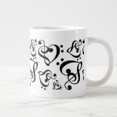 Treble Clef Bass Clef Heart Muzieknoten Mok (Rechts)