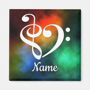 Treble Clef Bass Clef Heart Nebula Gepersonaliseer Magneet